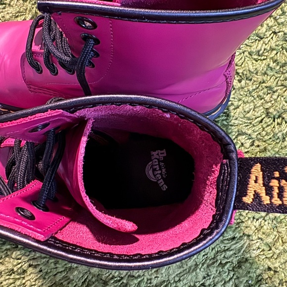 DR MARTENS 1460 SMOOTH LEATHER LACE UP BOOTS PINK SIZE 6 - Picture 4 of 9